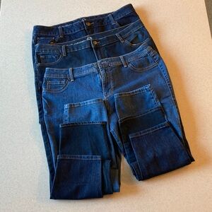 Classic Indigo Skinny and Straight Jeans - 3 Pair Lot Women Size16